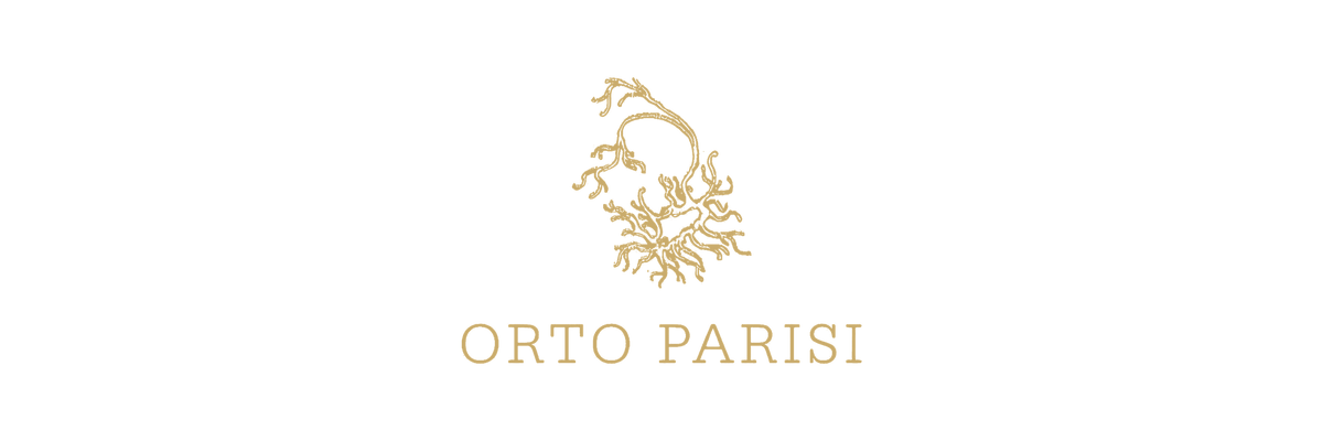 Orto Parisi logo in gold on transparent background