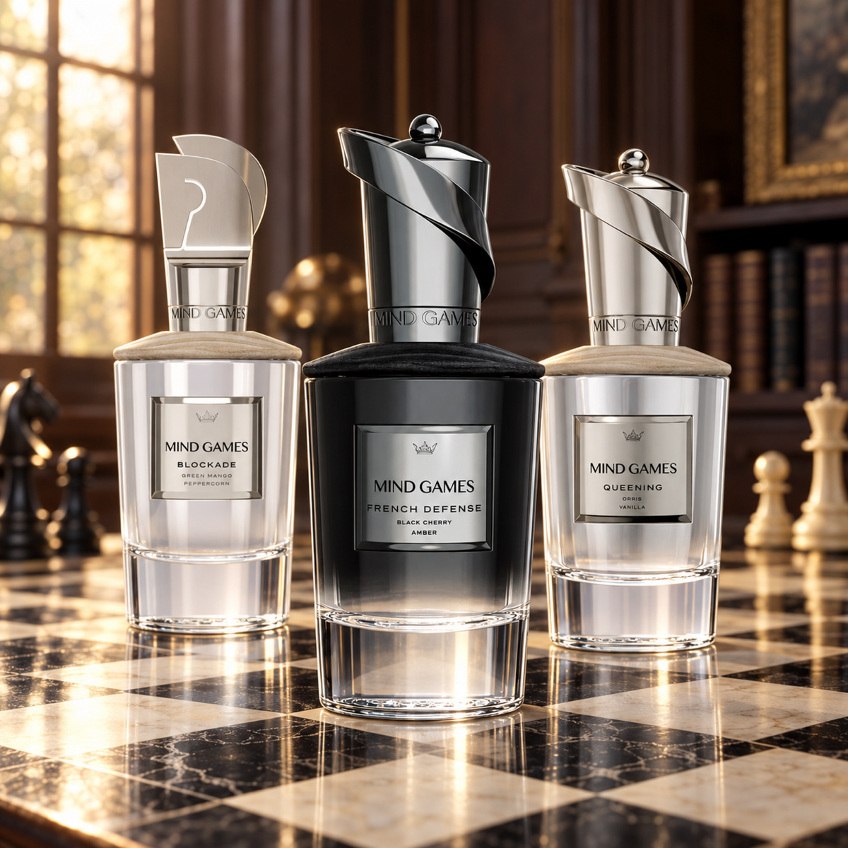 Mind Games French Defense, Blockade and Queening on a marble chessboard.
