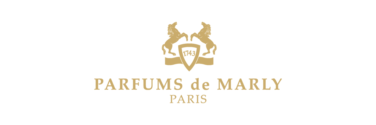 Parfums de Marly logo in gold on transparent background
