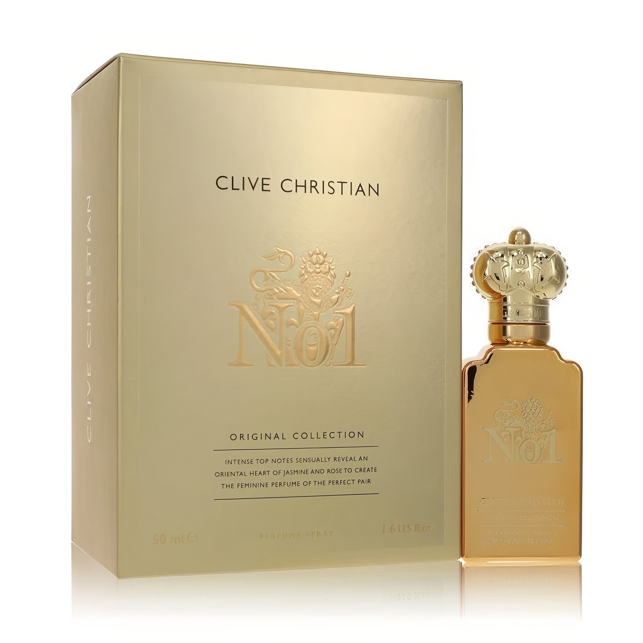 Clive Christian No.1 perfume bottle and packaging on a white background